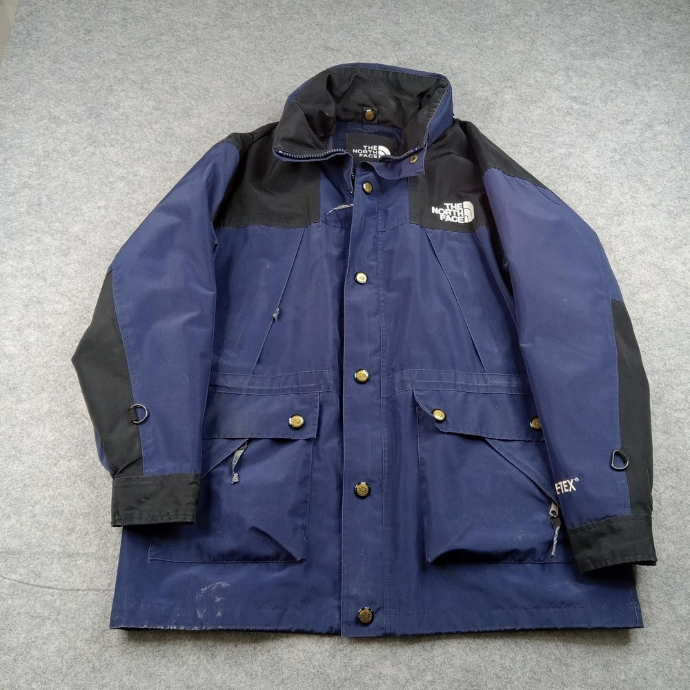 North‎ Face Jacket Mens Medium Blue Gore Tex Parka Waterproof Outdoor Coat